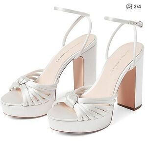 Loeffler Randall rivka satin platform heels white wedding ivory cream bride